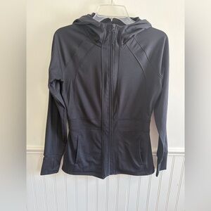Black Hooded Zip-Up Jacket